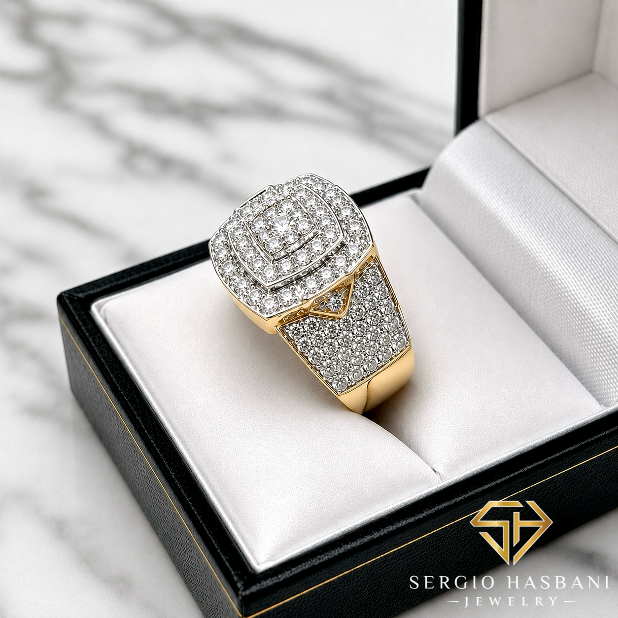 10K FROZE Diamond Ring