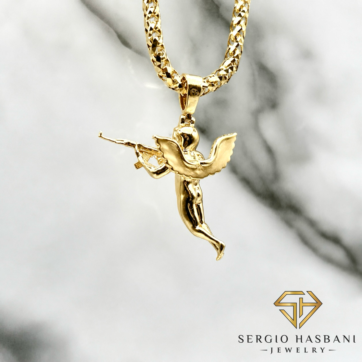 10K GANJEL Diamond Pendant