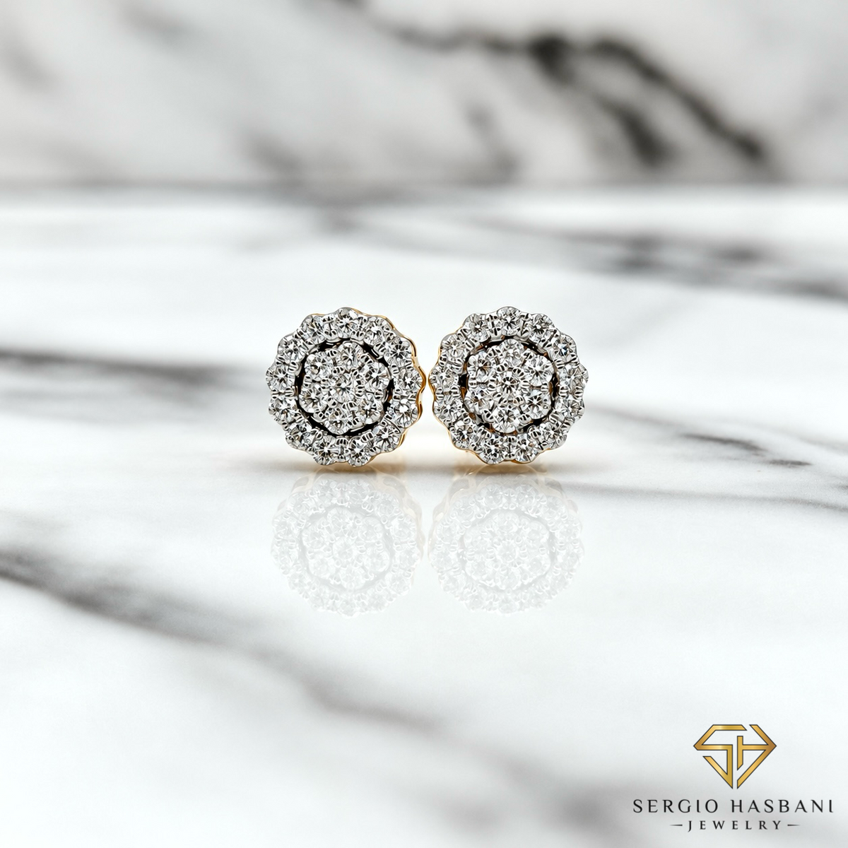 10K GLACIO VVS Lab Diamond Earrings