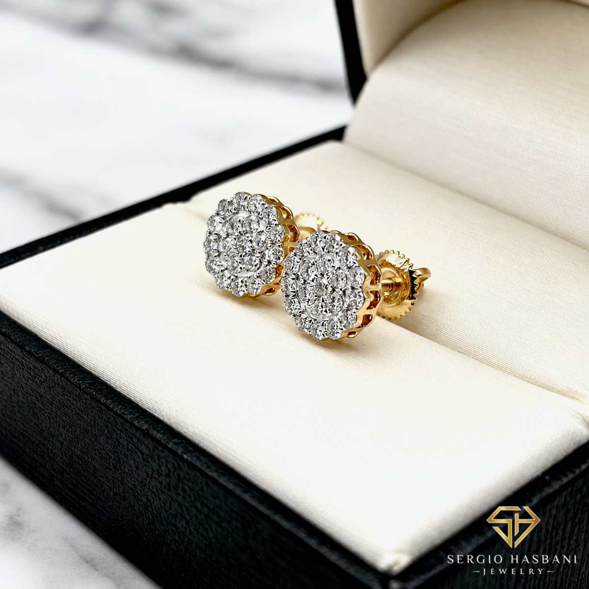 10K GLACIO VVS Lab Diamond Earrings