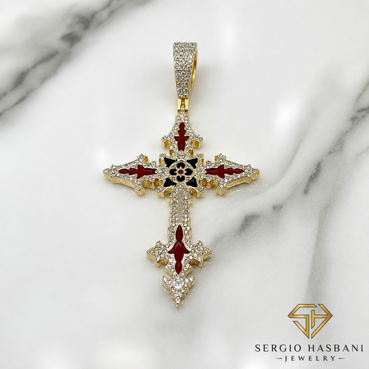 10K GOTHIKA Diamond Cross Pendant