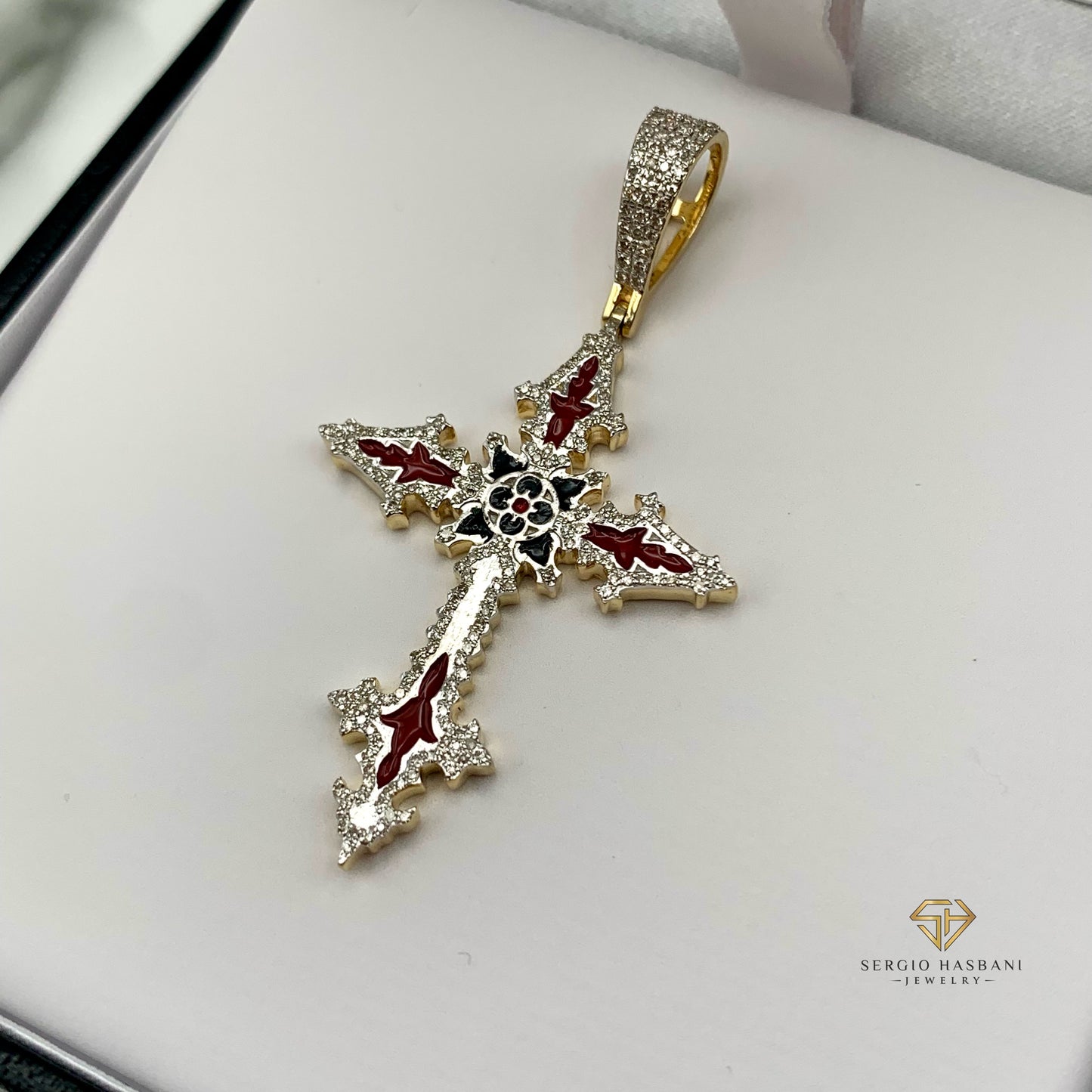 10K GOTHIKA Diamond Cross Pendant