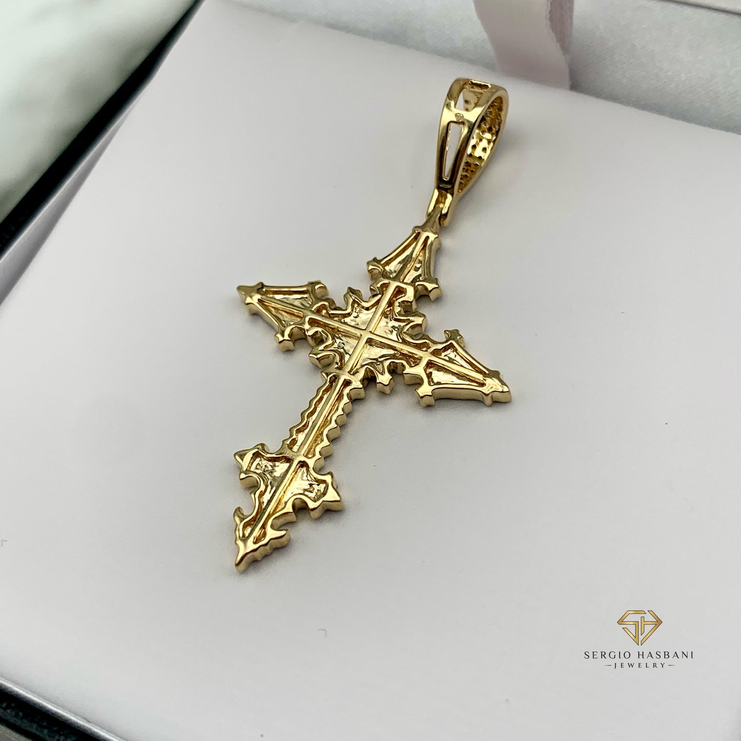 10K GOTHIKA Diamond Cross Pendant