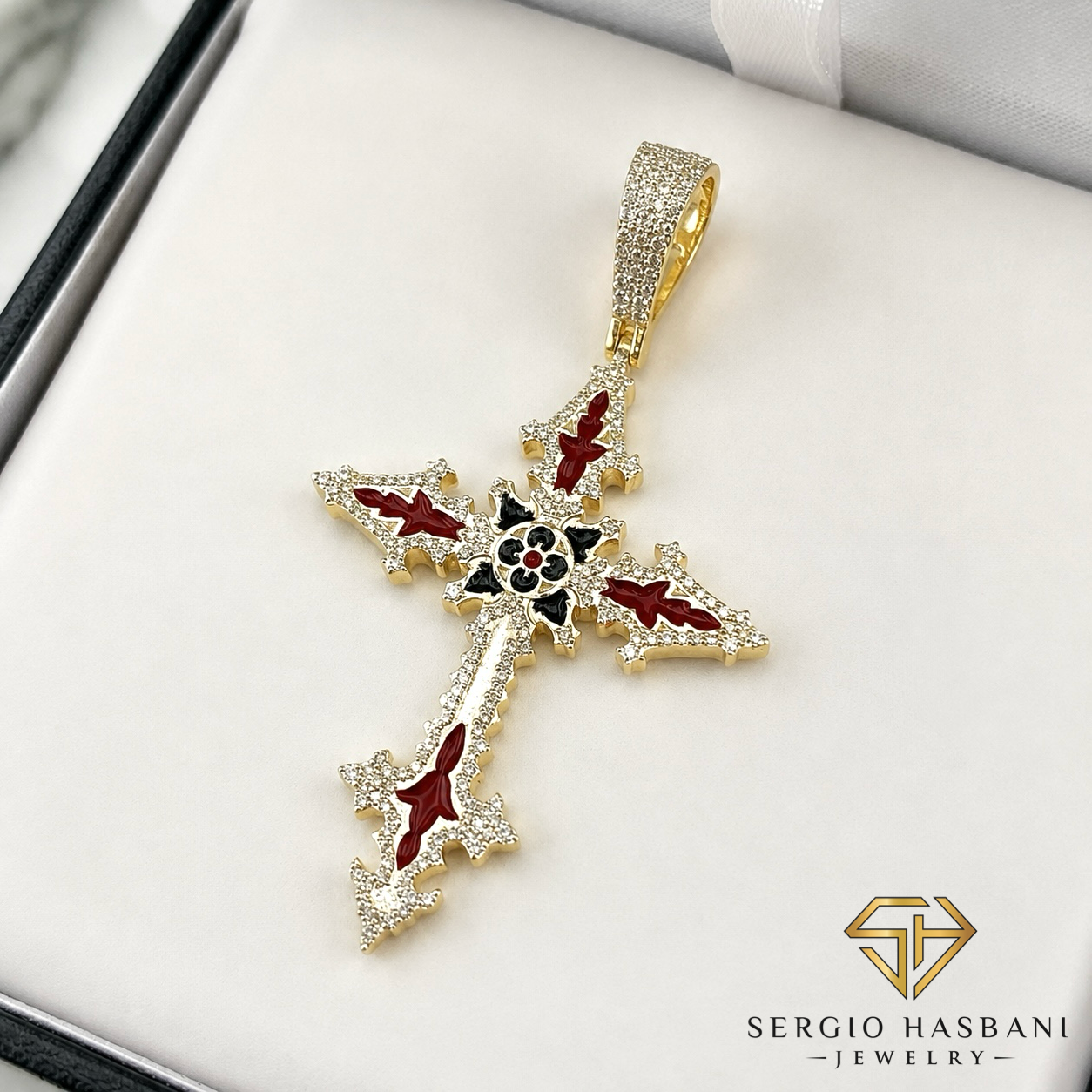 10K GOTHIKA Diamond Cross Pendant