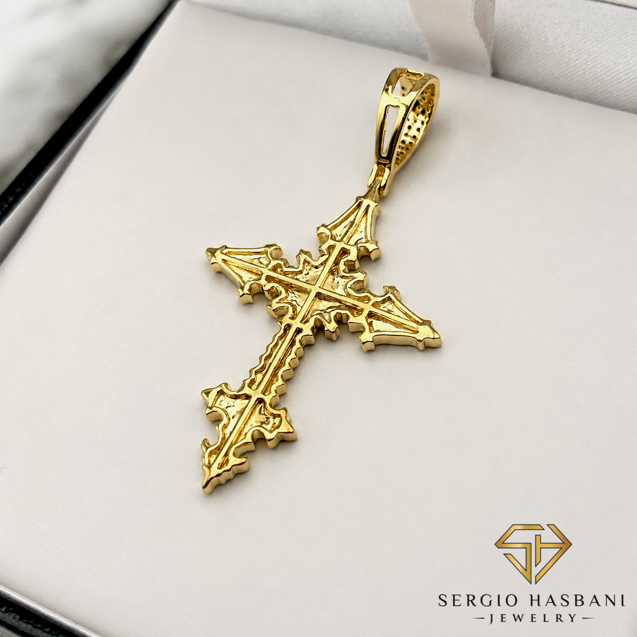 10K GOTHIKA Diamond Cross Pendant