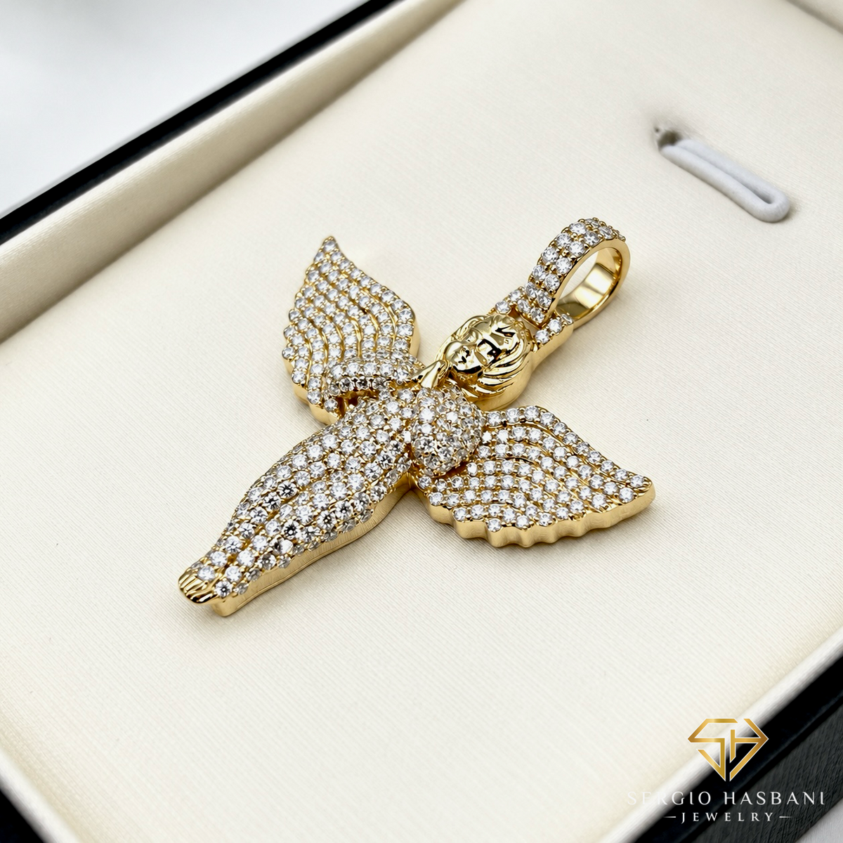 10K GUARDIAN Angel VVS Lab Diamond Pendant