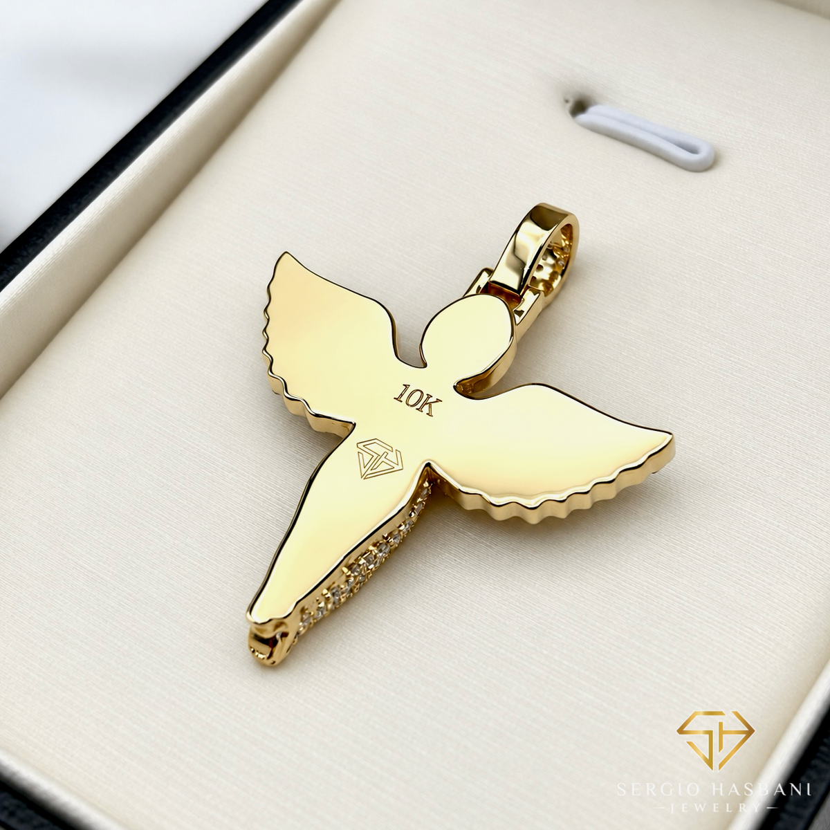 10K GUARDIAN Angel VVS Lab Diamond Pendant