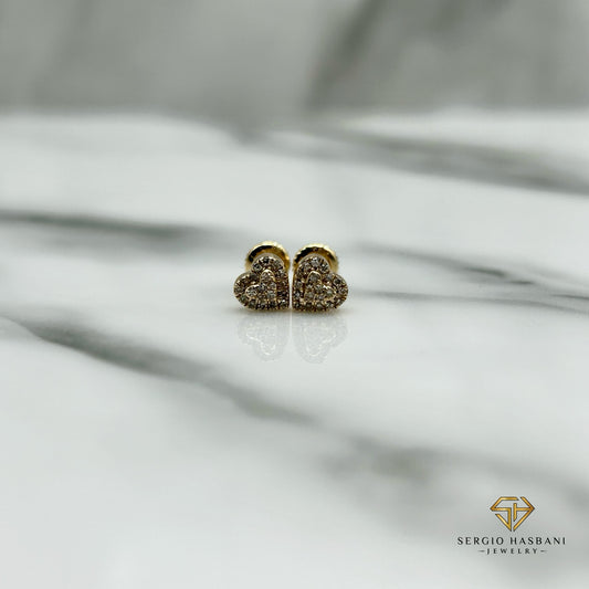 10K HEART1 Diamond Earrings