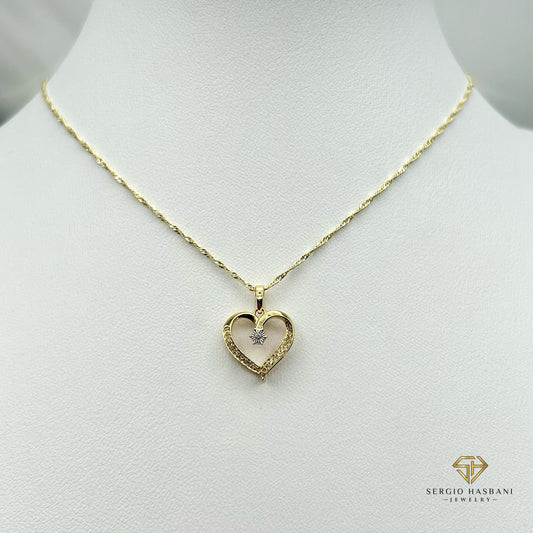10K HEART1 Diamond Necklace