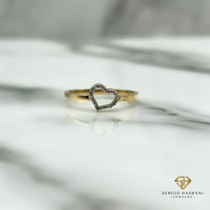 10K HEART1 Diamond Ring