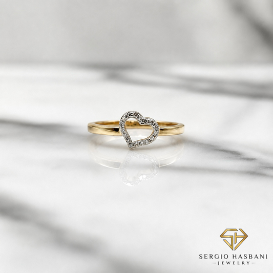 10K HEART1 Diamond Ring