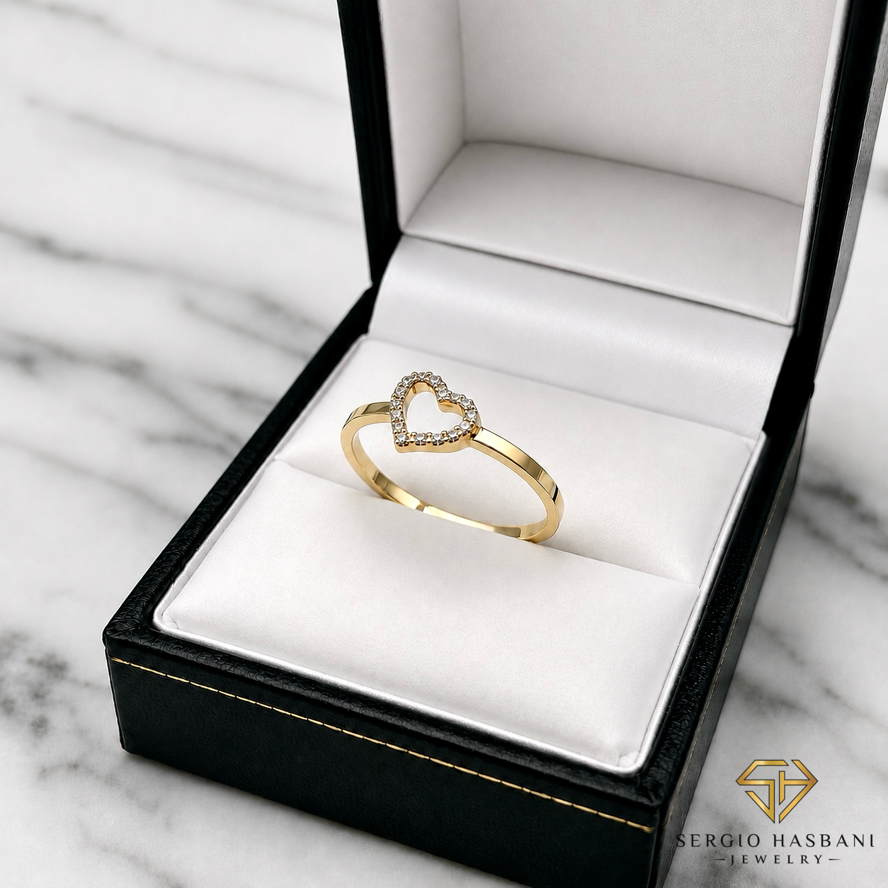 10K HEART1 Diamond Ring