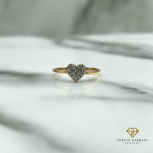 10K HEART2 Diamond Ring