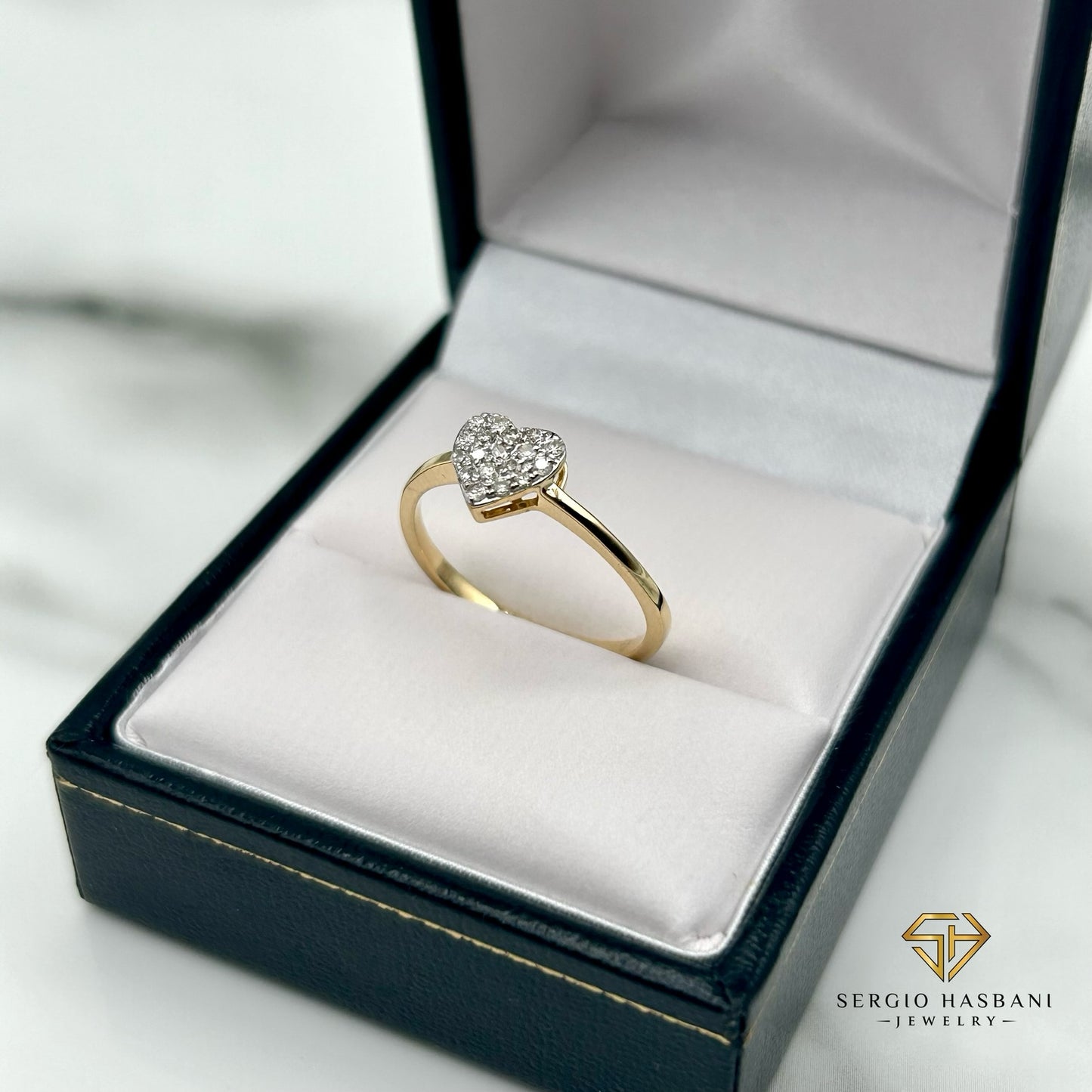 10K HEART2 Diamond Ring