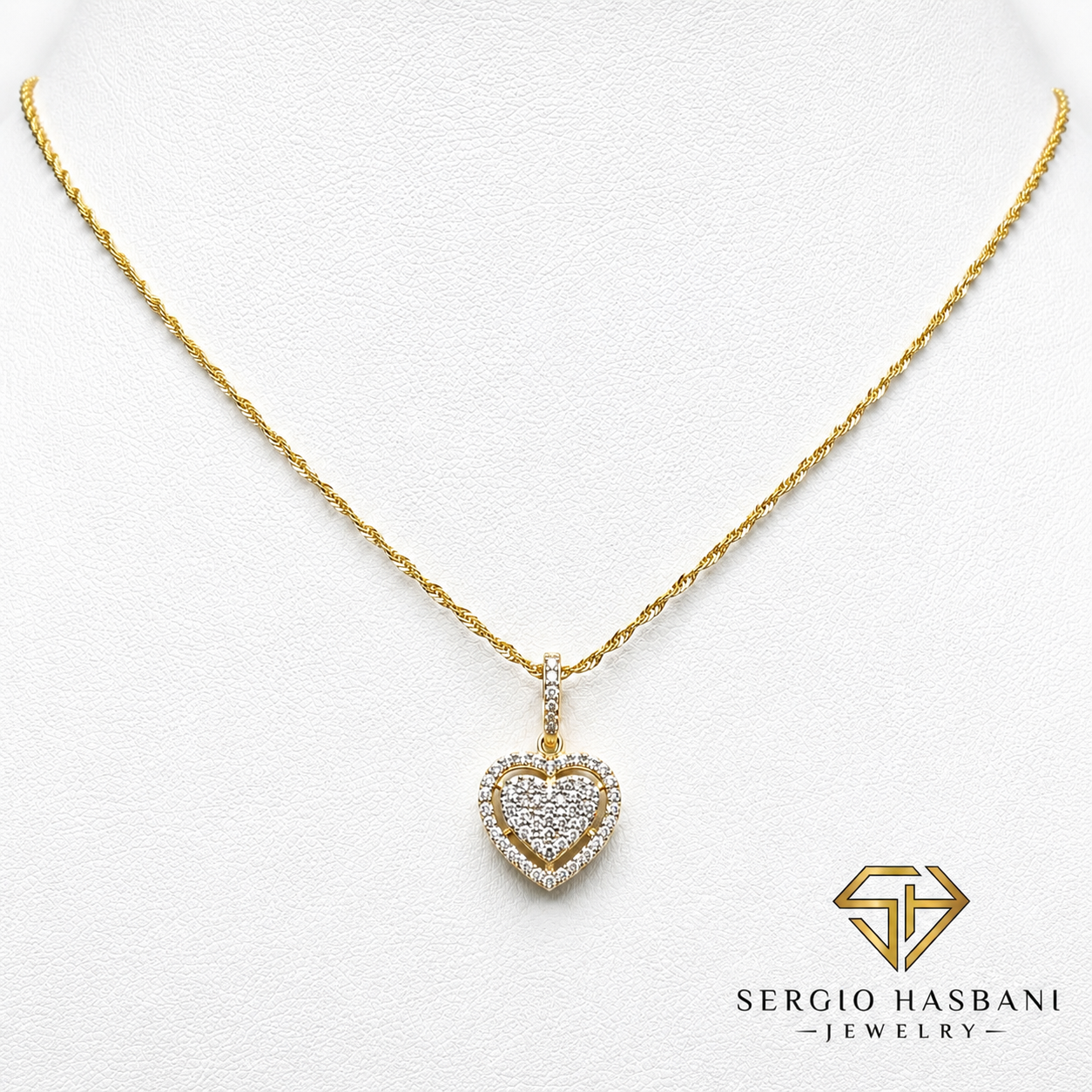 10K HEART2 Diamond Necklace