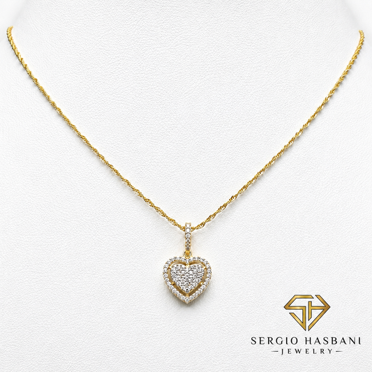 10K HEART2 Diamond Necklace