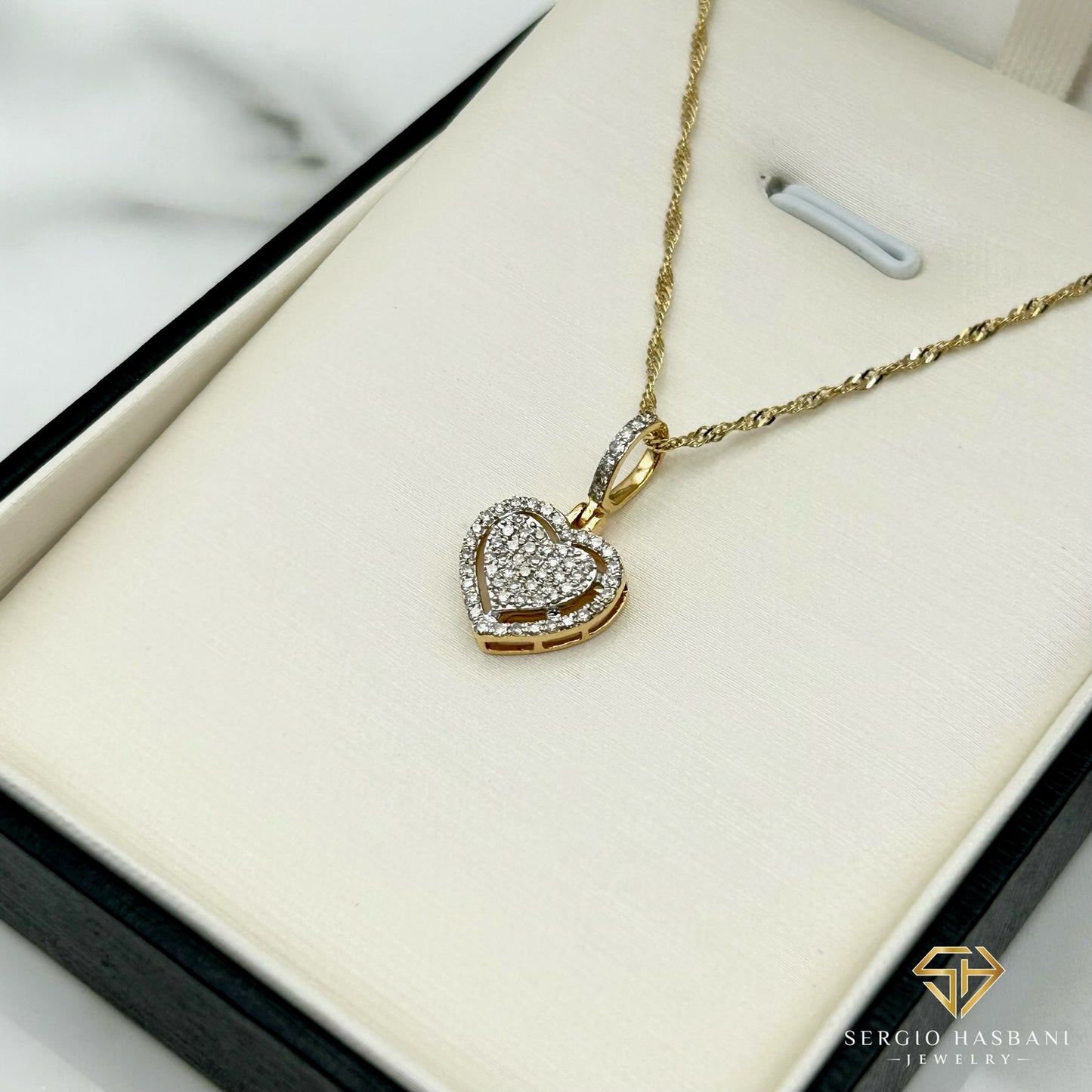 10K HEART2 Diamond Necklace