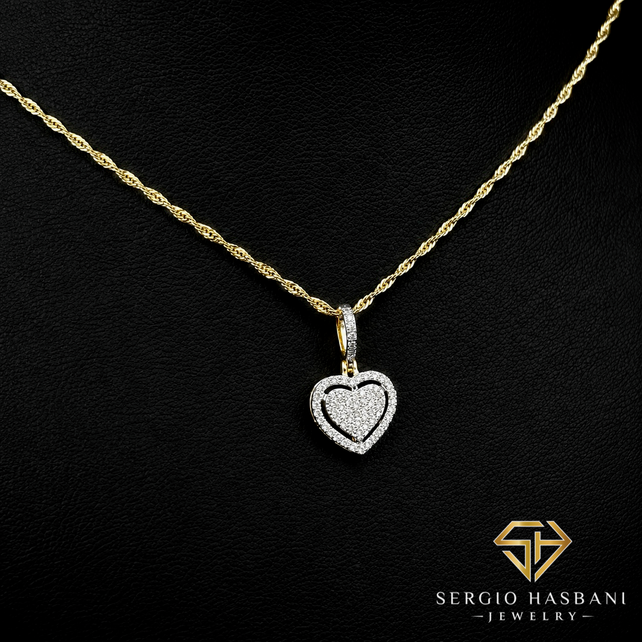 10K HEART2 Diamond Necklace