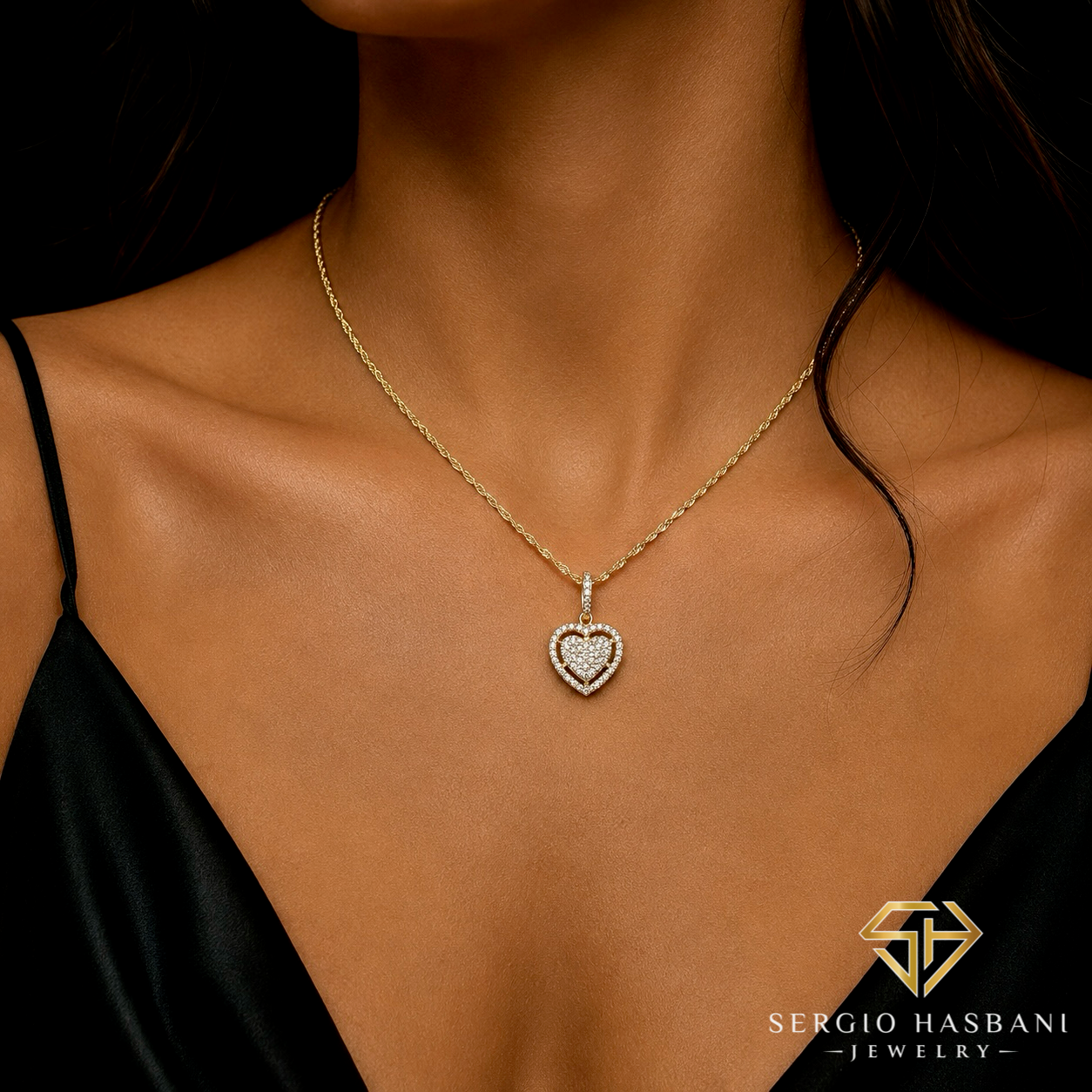 10K HEART2 Diamond Necklace