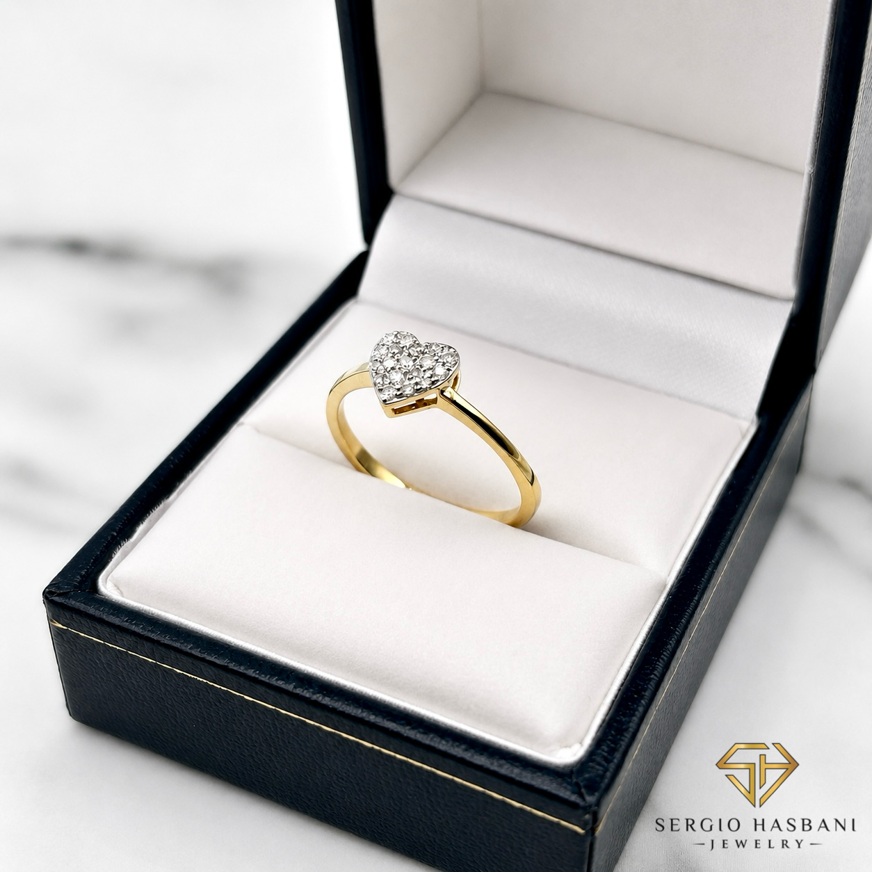 10K HEART2 Diamond Ring