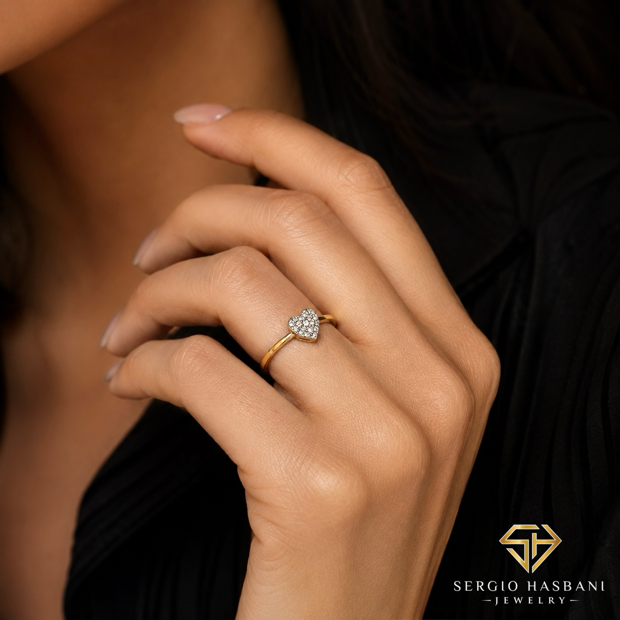10K HEART2 Diamond Ring