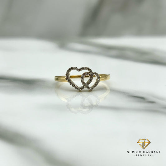 10K HEART3 Diamond Ring