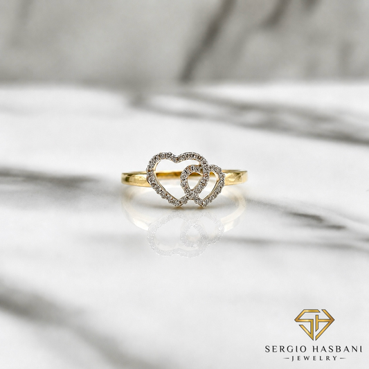 10K HEART3 Diamond Ring