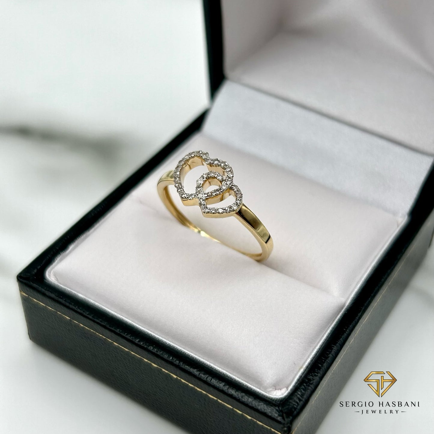 10K HEART3 Diamond Ring