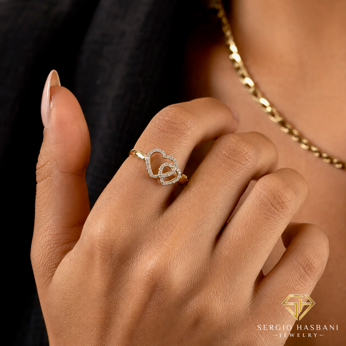 10K HEART3 Diamond Ring