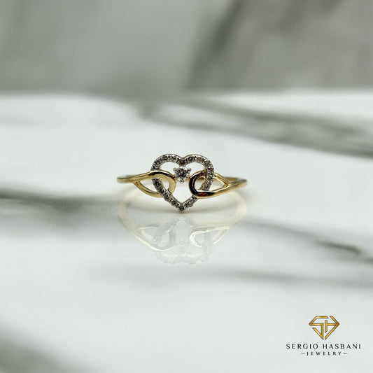 10K HEART4 Diamond Ring