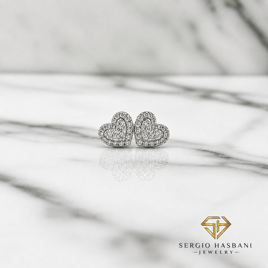 10K HEART4 VVS Diamond Earrings
