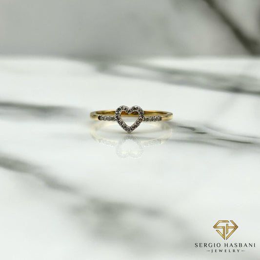 10K HEART6 Diamond Ring