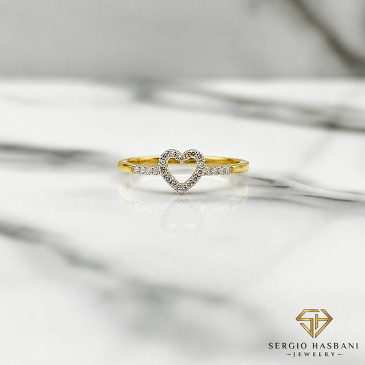 10K HEART6 Diamond Ring