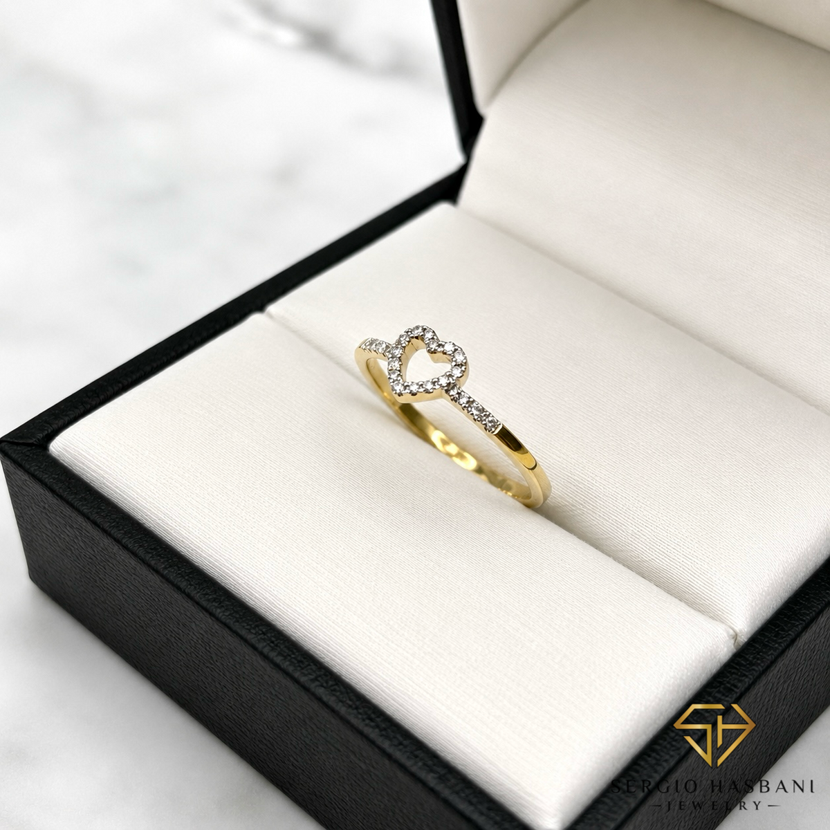 10K HEART6 Diamond Ring
