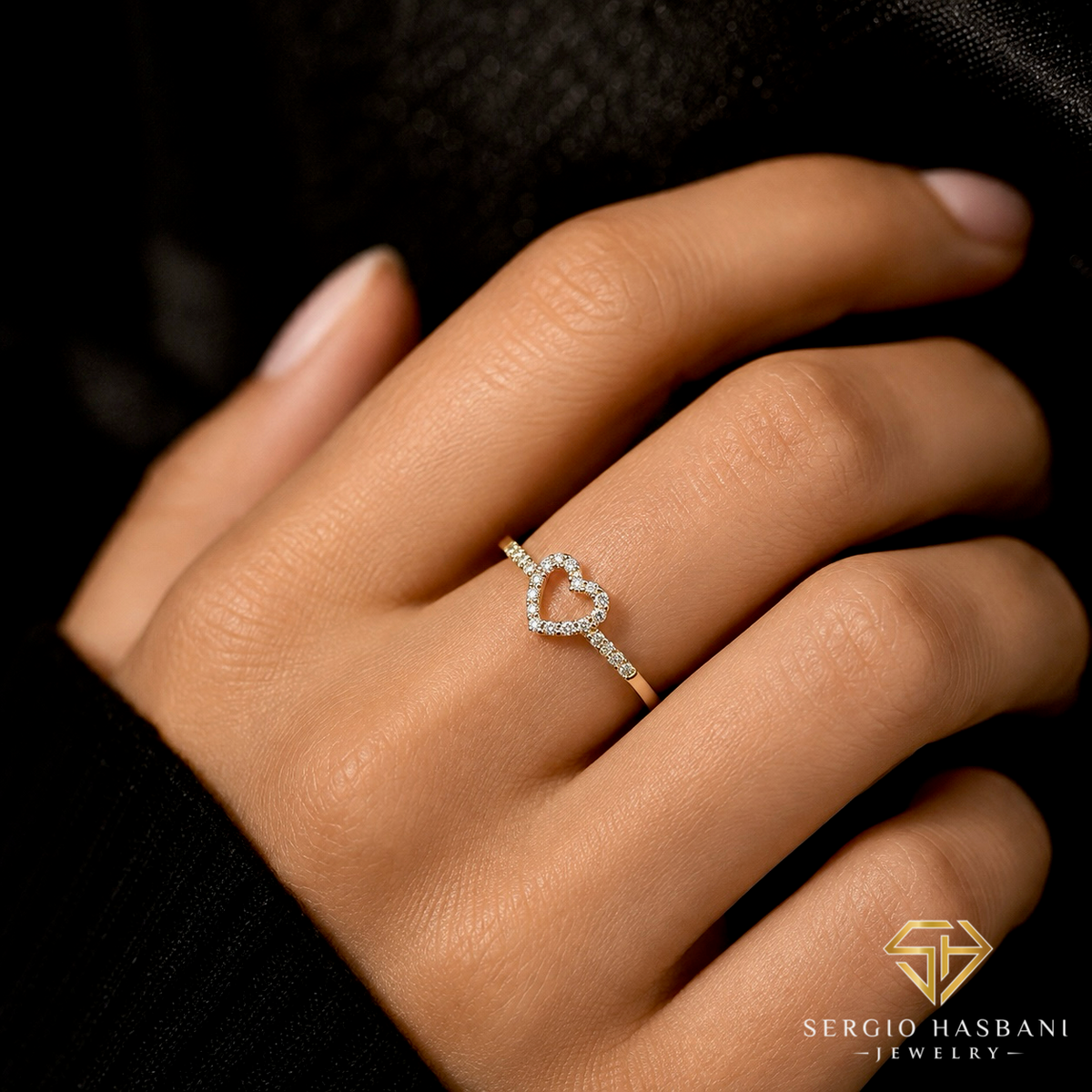 10K HEART6 Diamond Ring