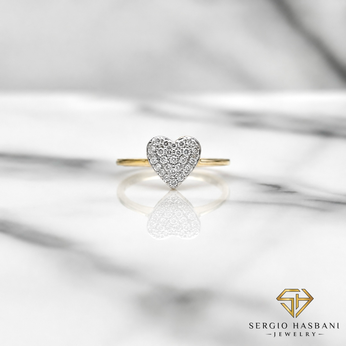 10K HEART7 Diamond Ring