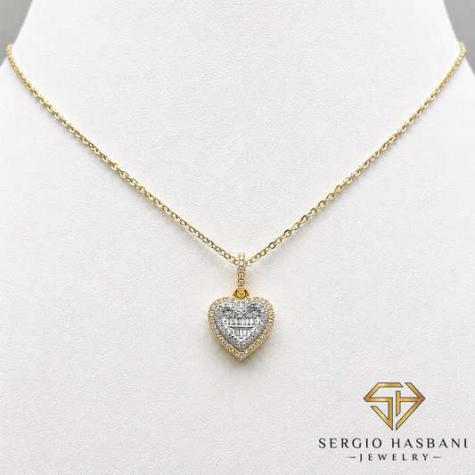 10K HEARTBG2 Diamond Necklace