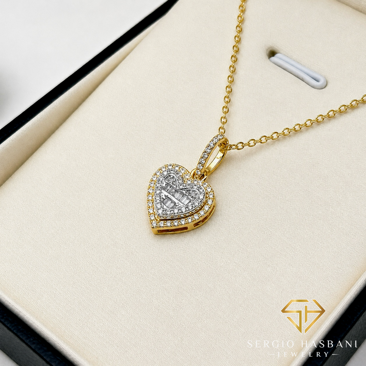 10K HEARTBG2 Diamond Necklace