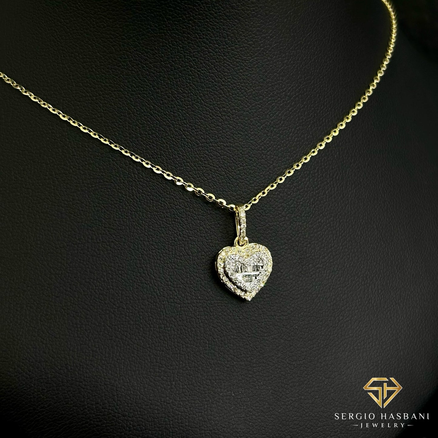 10K HEARTBG2 Diamond Necklace