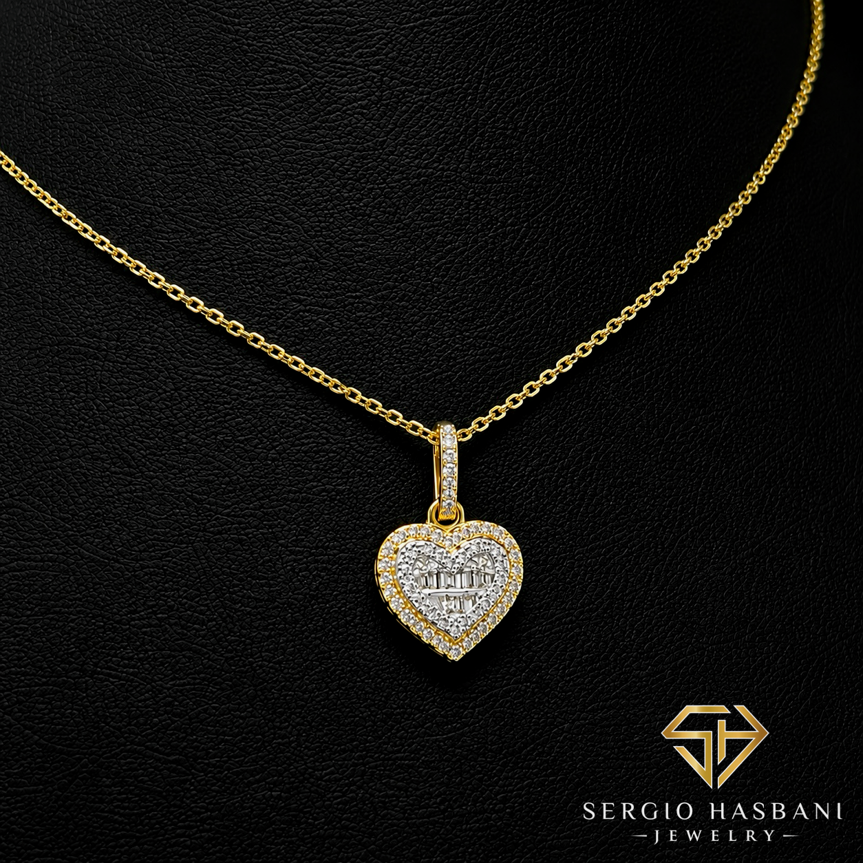 10K HEARTBG2 Diamond Necklace