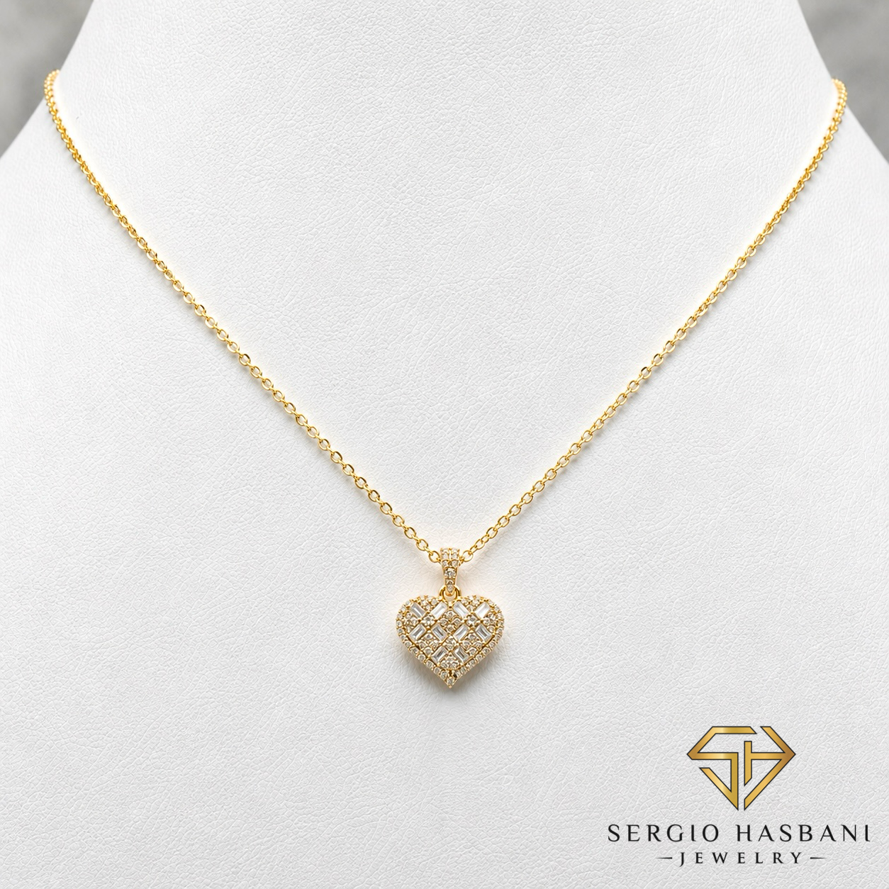 10K HEARTBG3 Diamond Necklace
