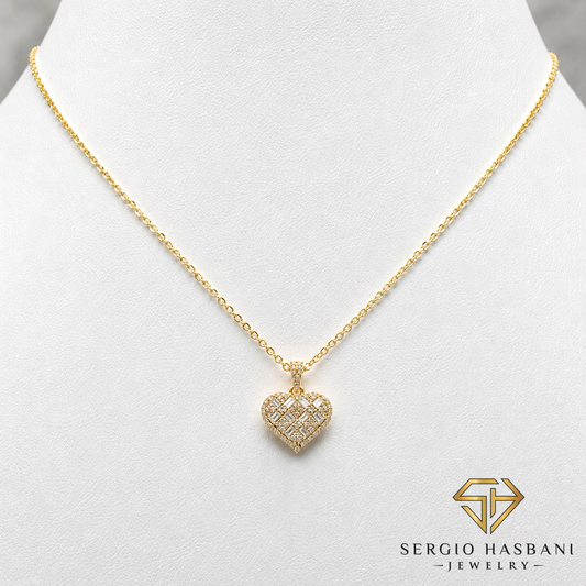 10K HEARTBG3 Diamond Necklace