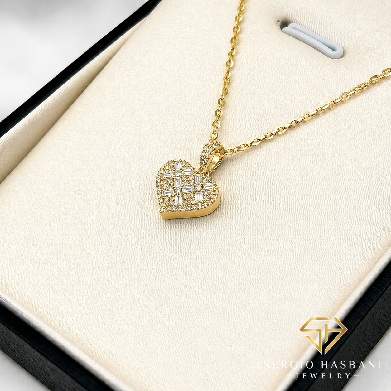10K HEARTBG3 Diamond Necklace
