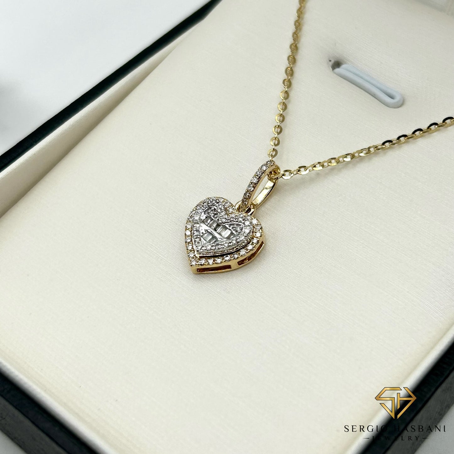 10K HEARTBG Diamond Necklace