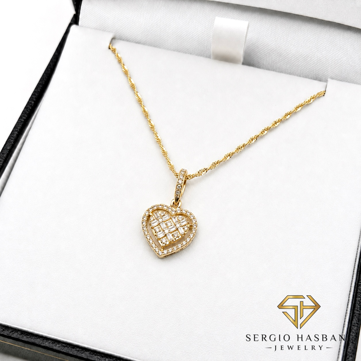 10K HEARTBG Diamond Necklace