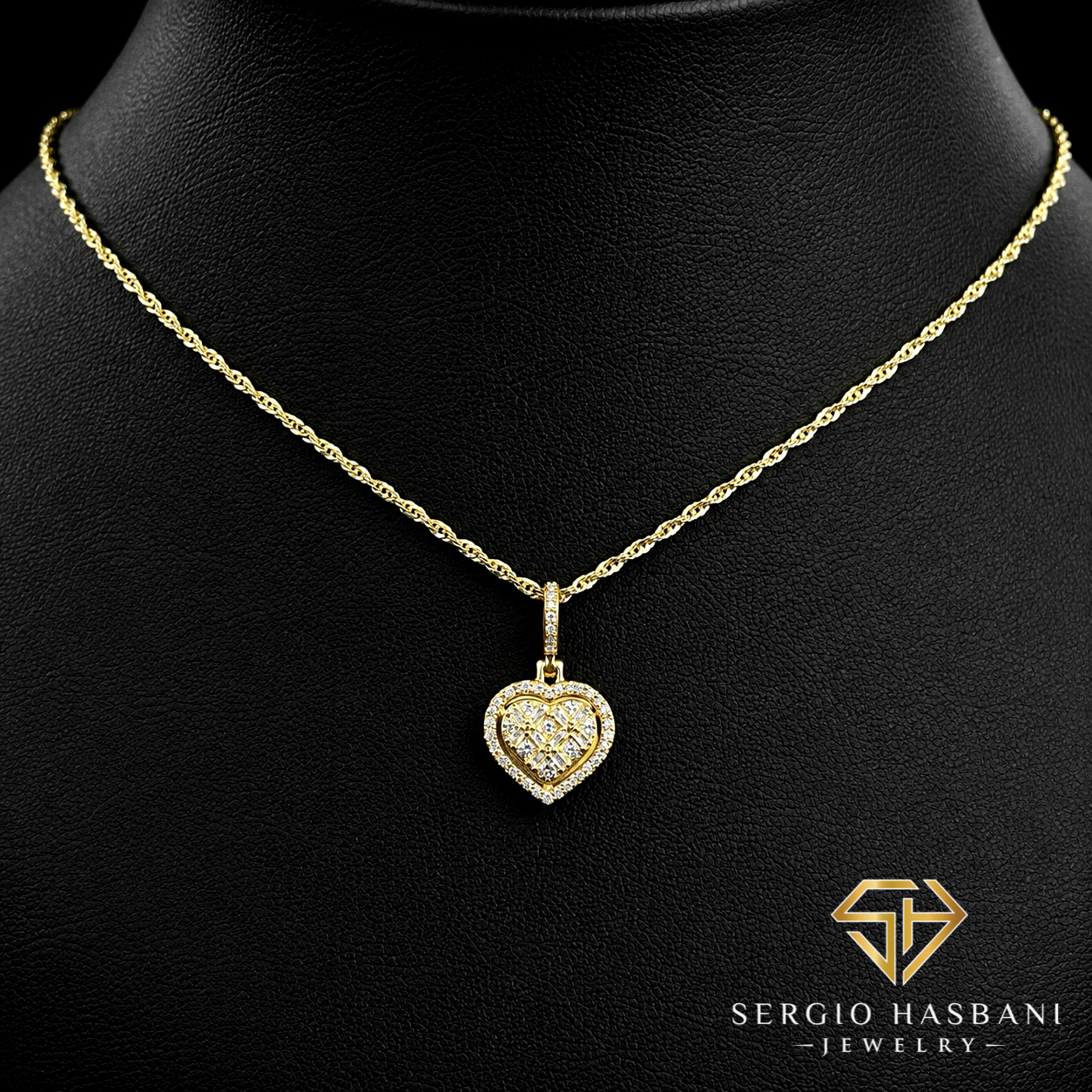 10K HEARTBG Diamond Necklace