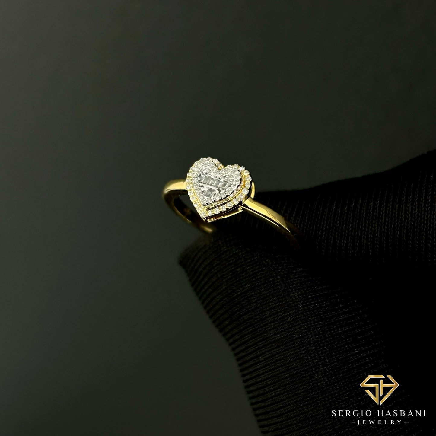10K HEARTBG Diamond Ring