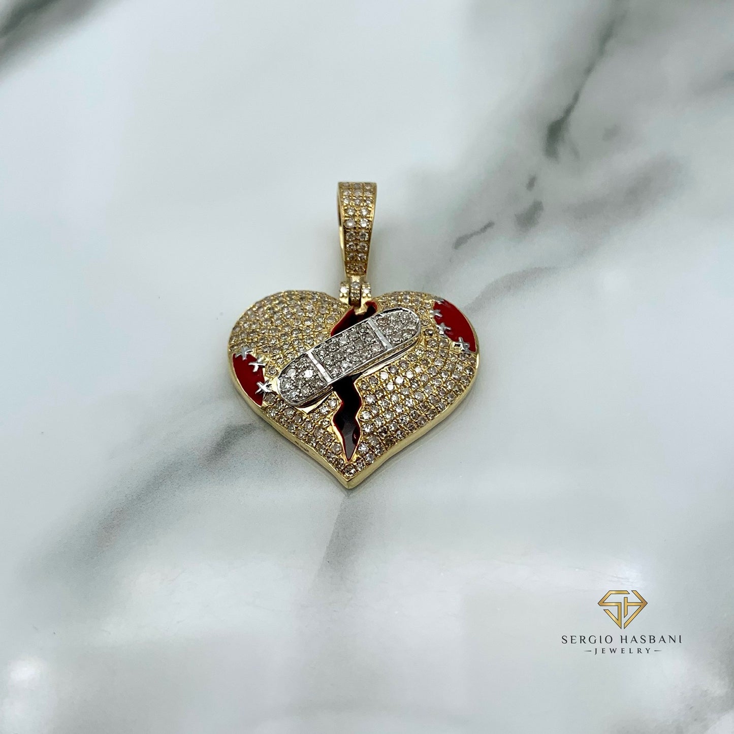 10K HEARTLESS Diamond Pendant