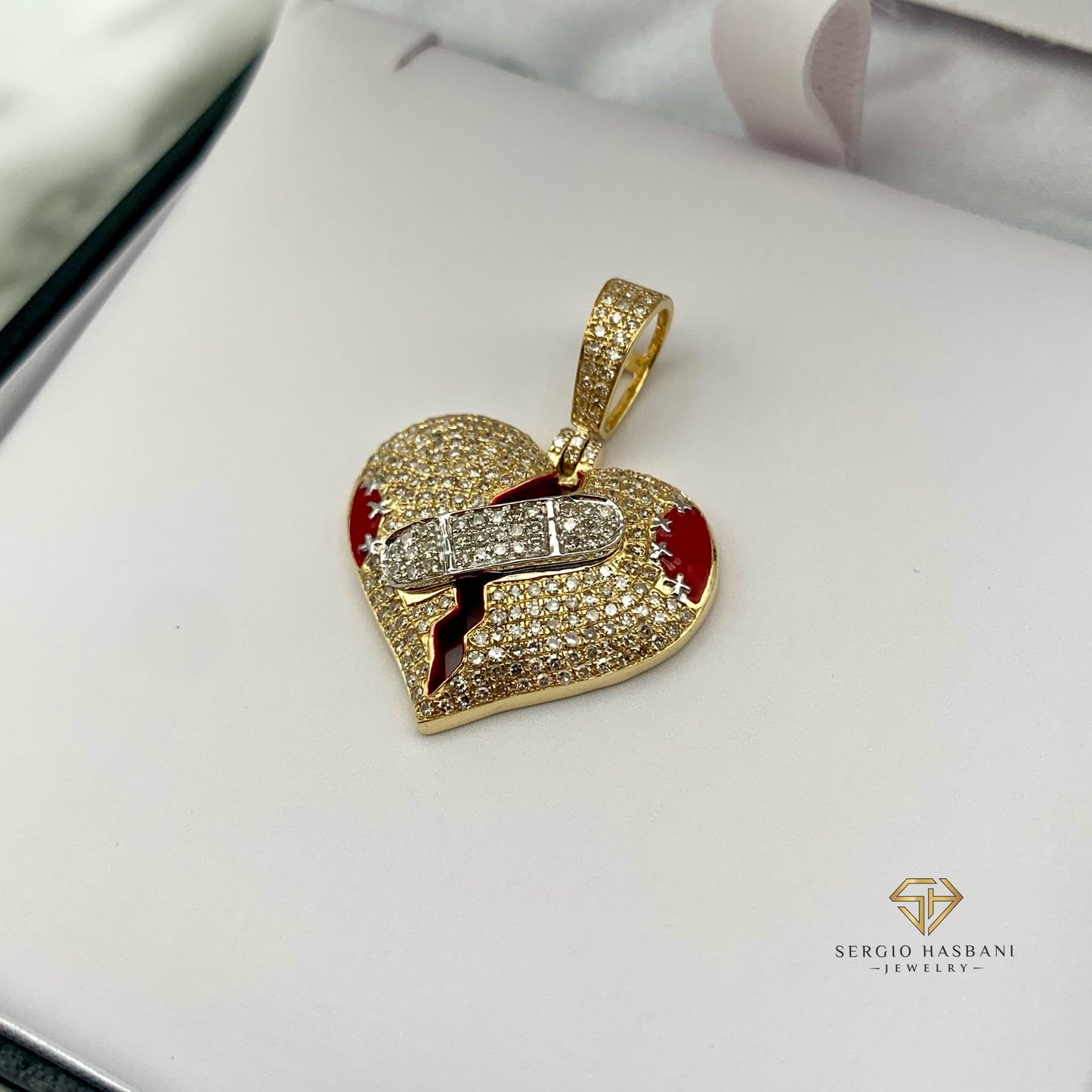 10K HEARTLESS Diamond Pendant