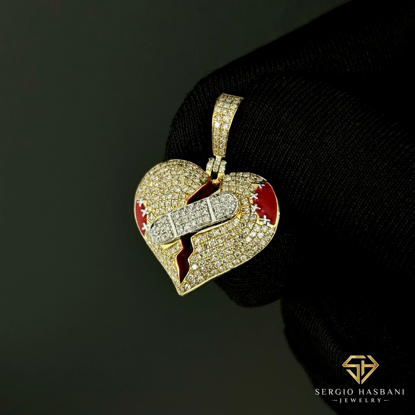 10K HEARTLESS Diamond Pendant